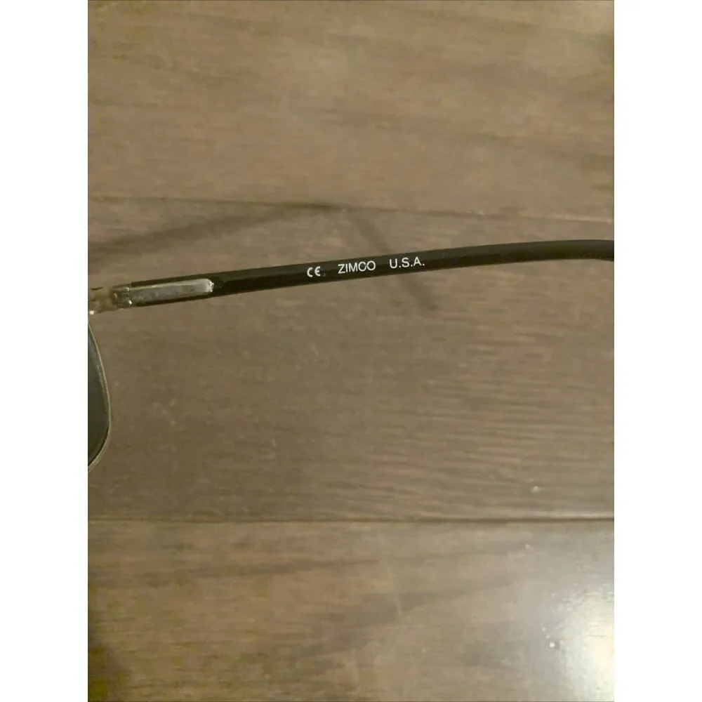 Zimco Hendrick Unisex Vintage Black Silver Metal Aviator Sunglasses #25 - Picture 5 of 5